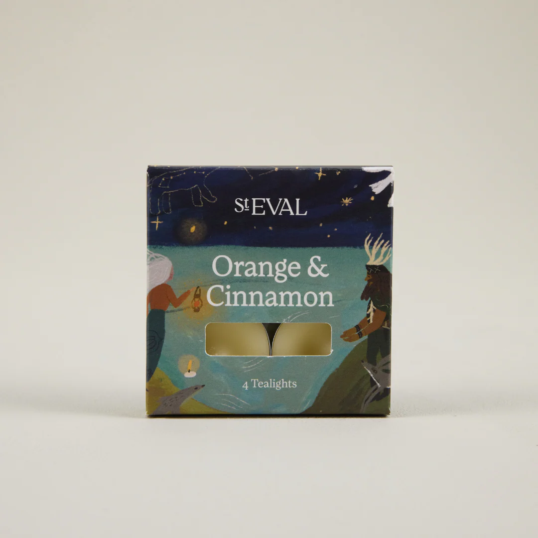 St Eval Christmas Cottage Scented Tealight Gift Pack, Orange & Cinnamon - Image 2