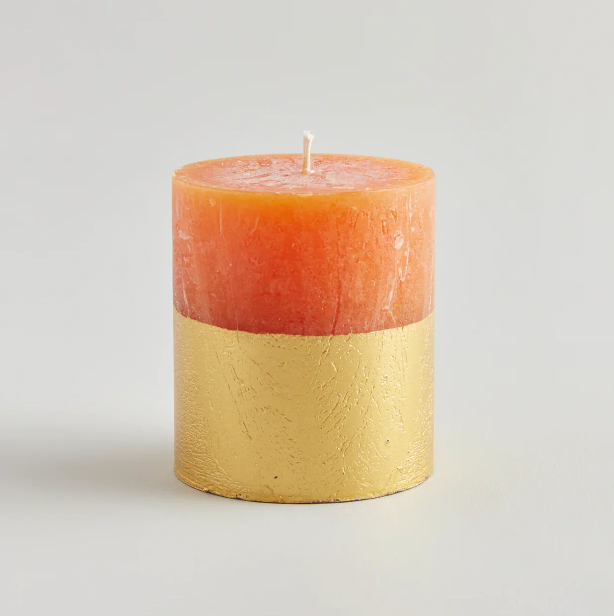 St Eval Gold Dipped Scented Pillar Candle, Orange & Cinnamon
