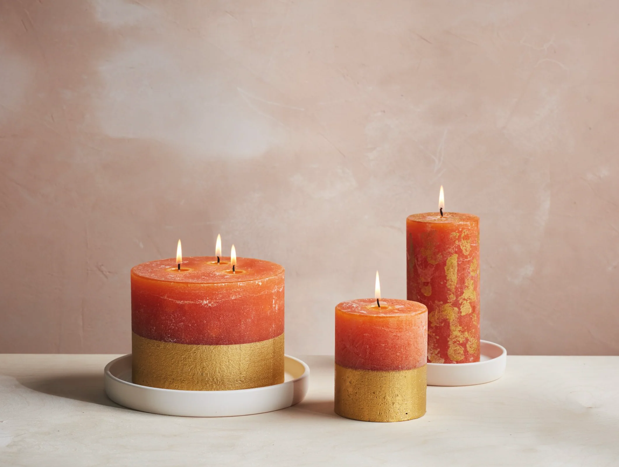 St Eval Gold Dipped Scented Pillar Candle, Orange & Cinnamon - Image 5