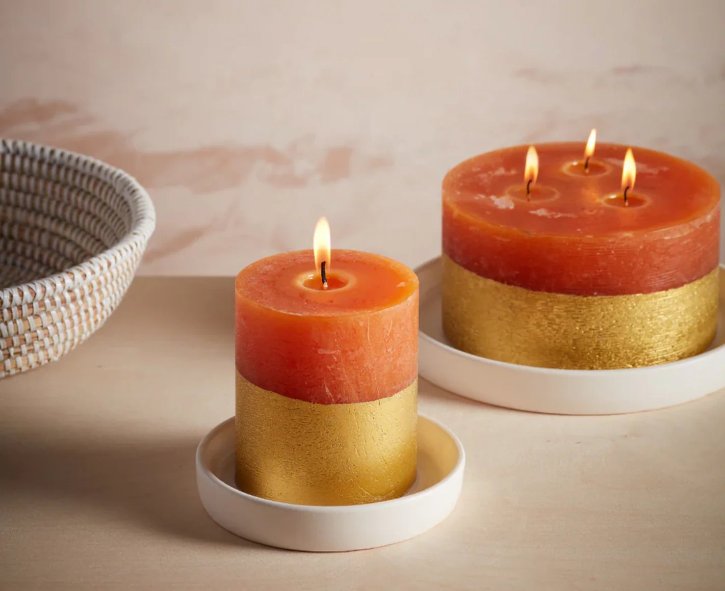 St Eval Gold Dipped Scented Pillar Candle, Orange & Cinnamon - Image 6
