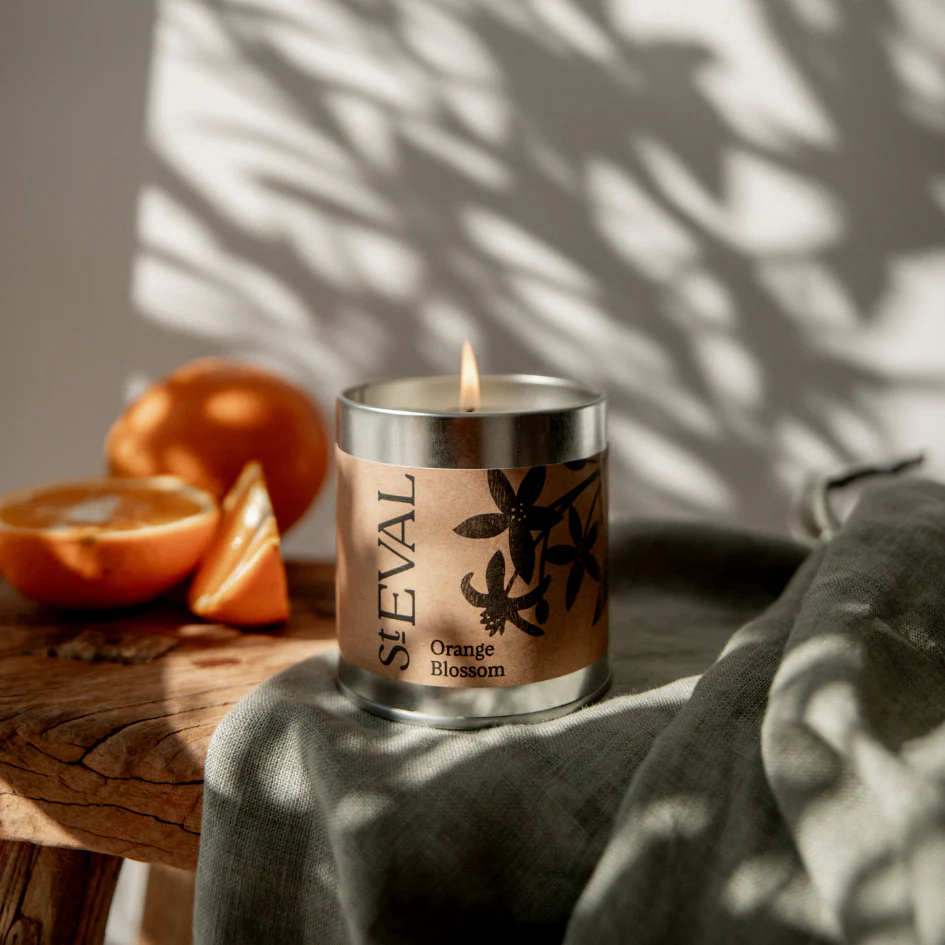 St Eval Orange Blossom Scented Tin Candle - Image 2