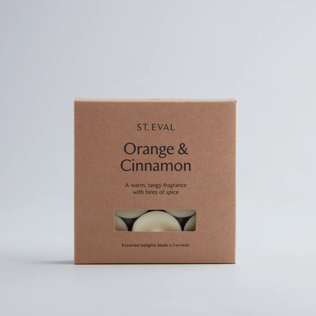 St Eval Orange & Cinnamon Scented Tealights, (Set Of 9)