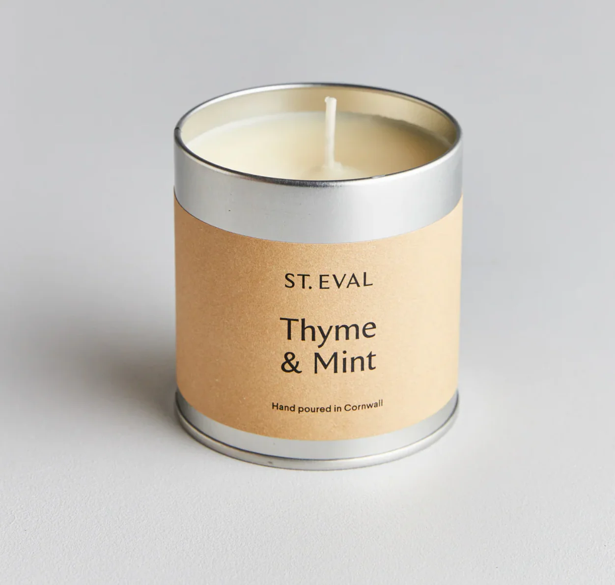 St Eval Thyme & Mint Scented Tin Candle - Image 2