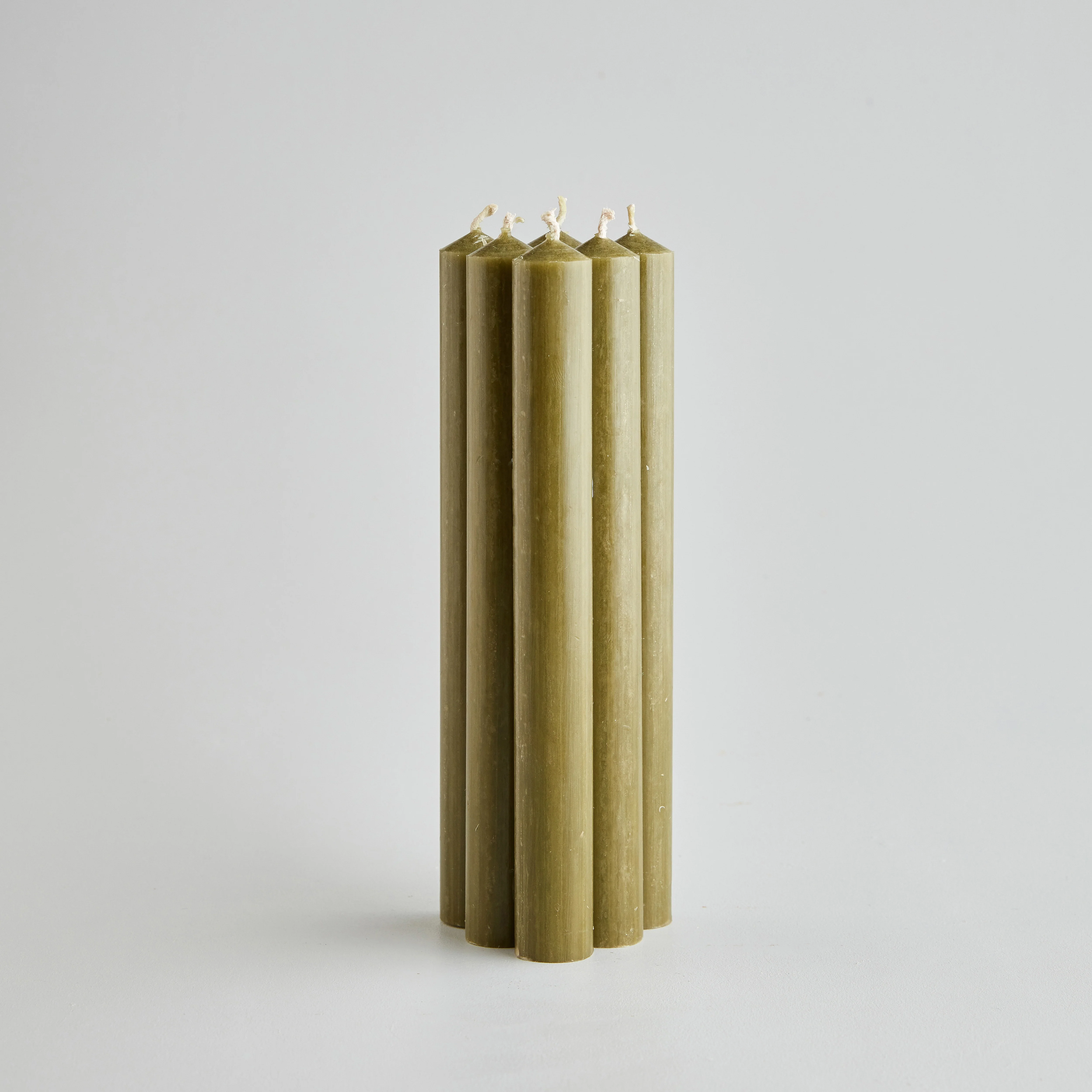 St Eval Unscented Dinner Candle, Olive Green  (Pack Of 6) - Image 2