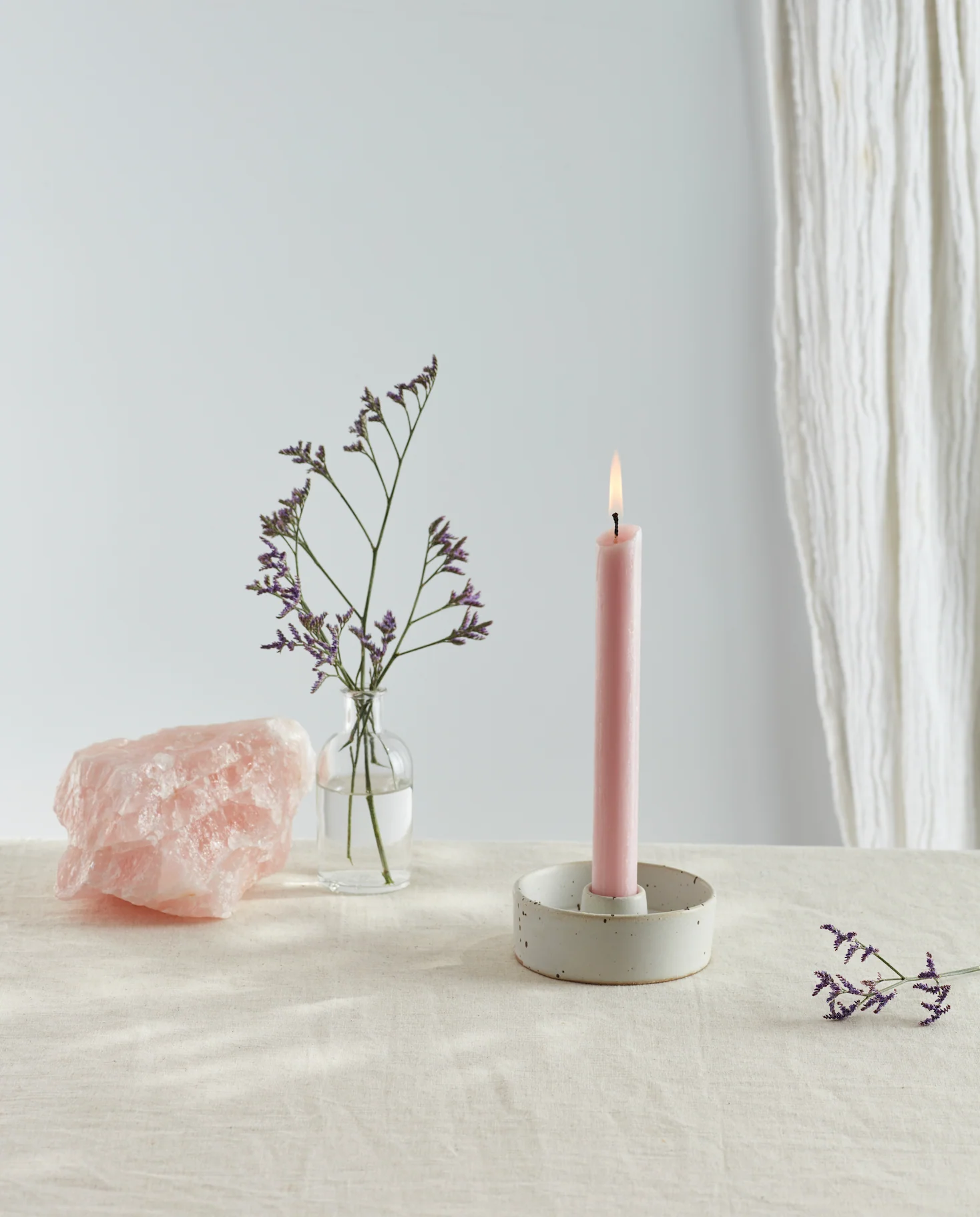 St Eval Unscented Dinner Candle, Rose Quartz (Pack Of 6) - Image 4