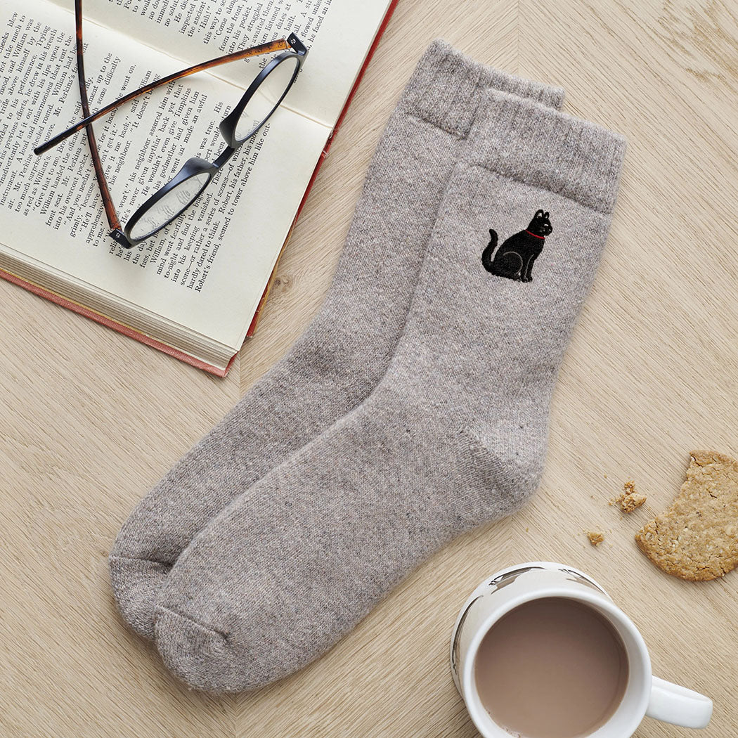 Sweet William Black Cat Wool Socks - Image 2