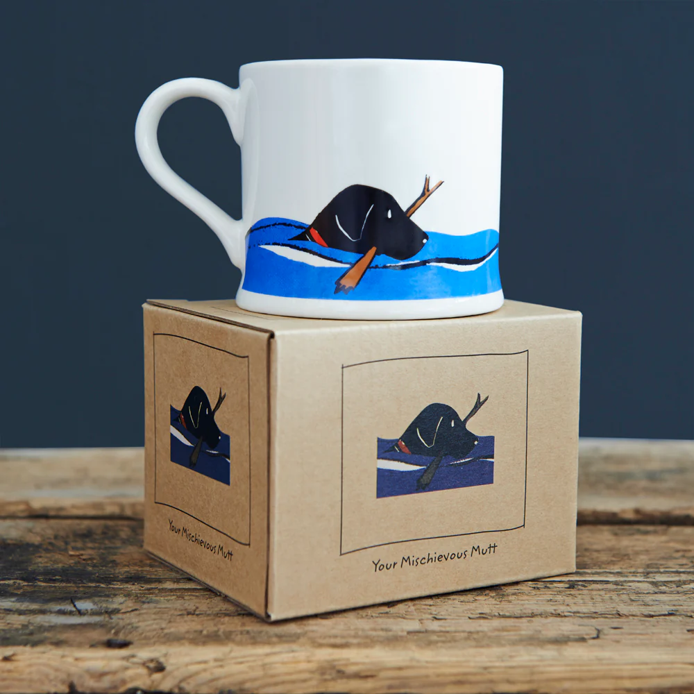 Sweet William Ceramic Mug, Swimming Black Labrador - Image 4