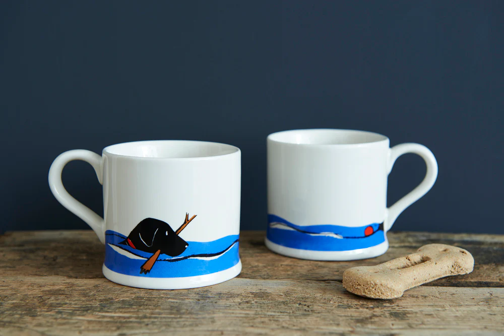 Sweet William Ceramic Mug, Swimming Black Labrador - Image 5