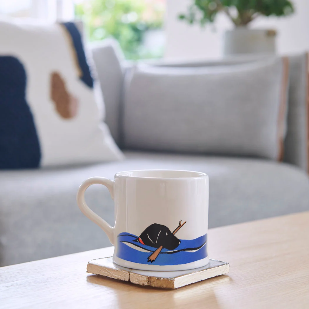 Sweet William Ceramic Mug, Swimming Black Labrador - Image 7