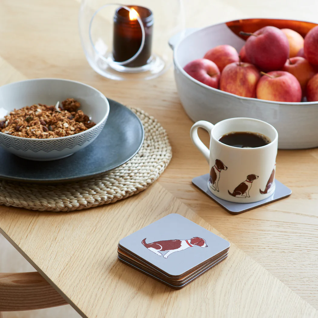 Sweet William Coaster, Springer Spaniel Liver & White - Image 2