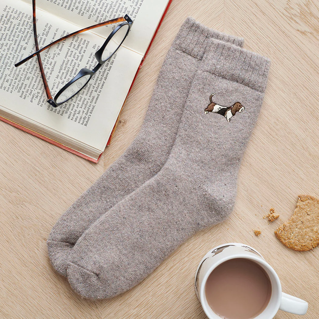 Sweet William Dog Walker Socks, Basset Hound - Image 2
