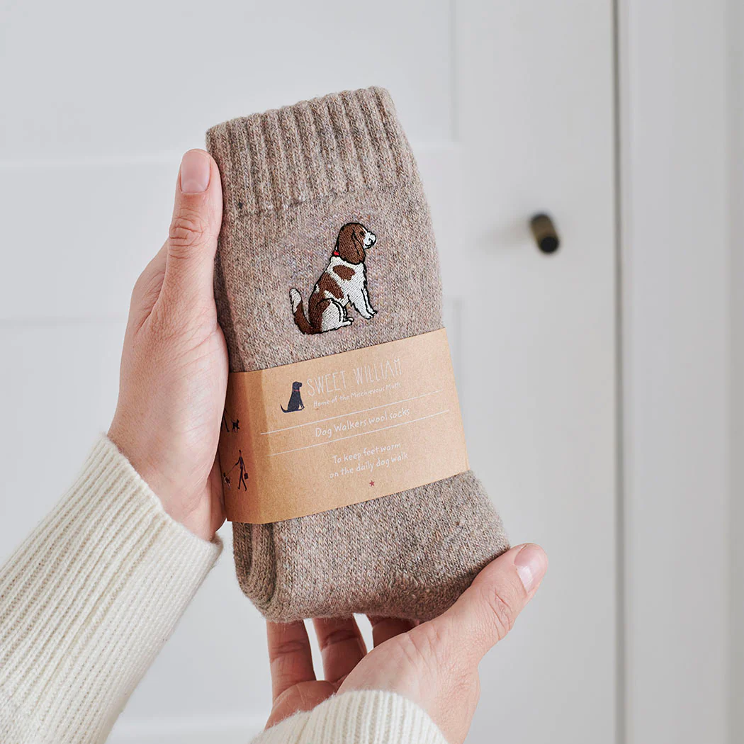 Sweet William Dog Walker Socks, King Charles Cavalier