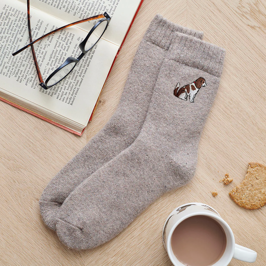 Sweet William Dog Walker Socks, King Charles Cavalier - Image 2