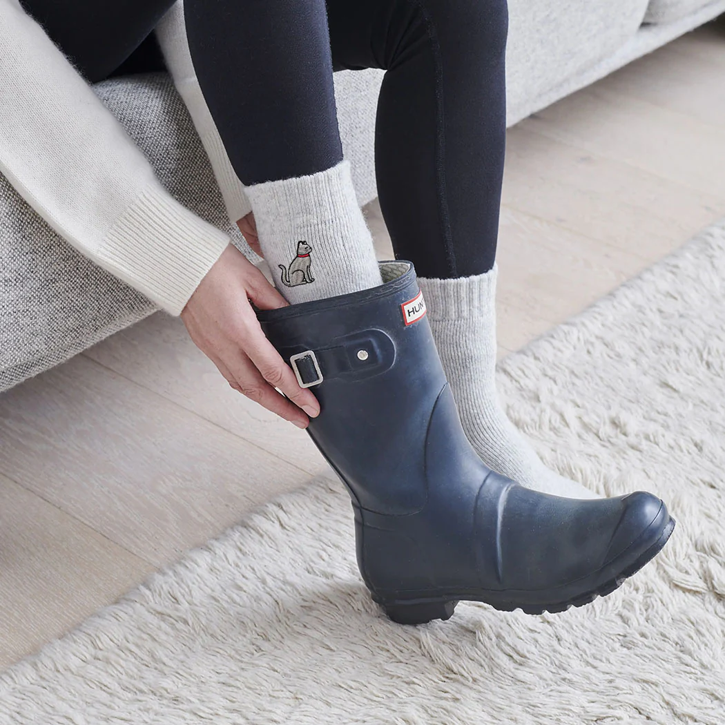 Sweet William Grey Cat Wool Socks - Image 5