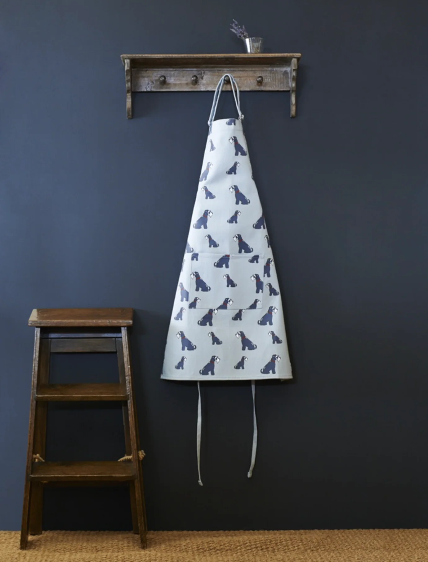 Sweet William Organic Cotton Apron, Grey Schnauzer - Image 2
