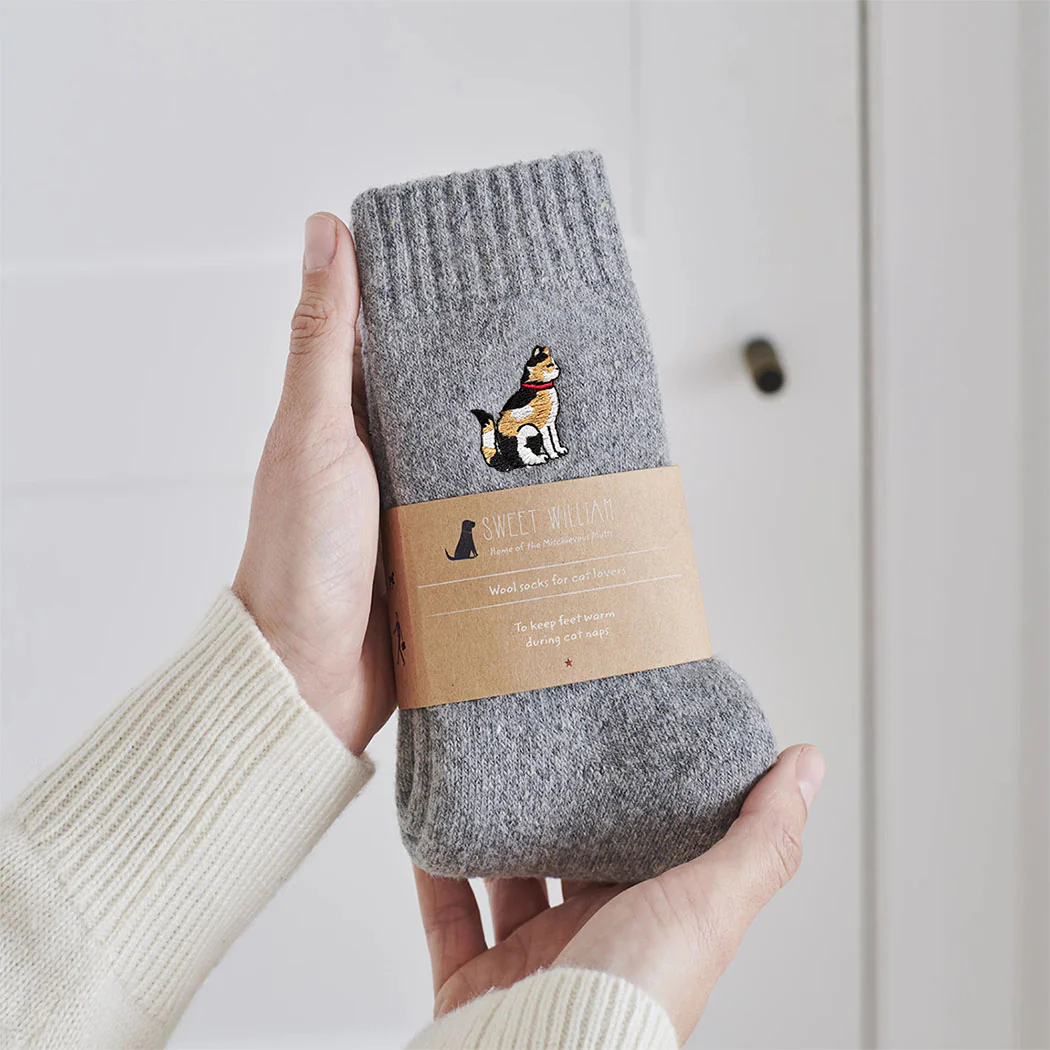 Sweet William Tortoiseshell Cat Wool Socks