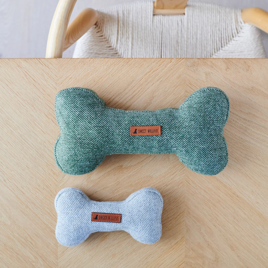 Sweet William Tweed Dog Bone Toy, Green - Image 3