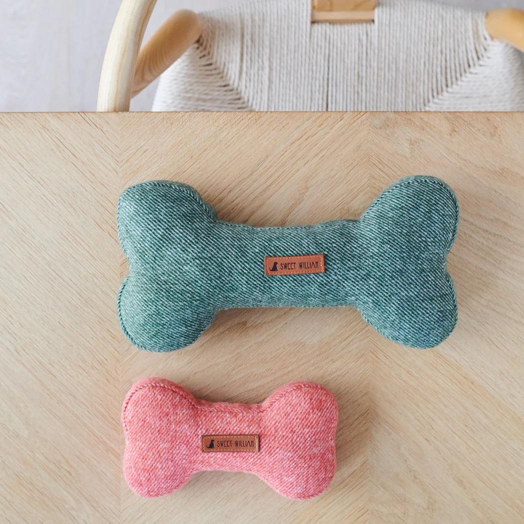 Sweet William Tweed Dog Bone Toy, Green - Image 4