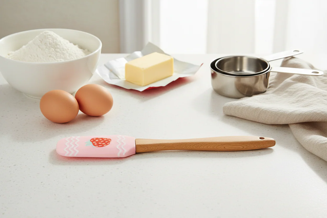 Talking Table Food Icons Silicone Spatula, Strawberry - Image 3