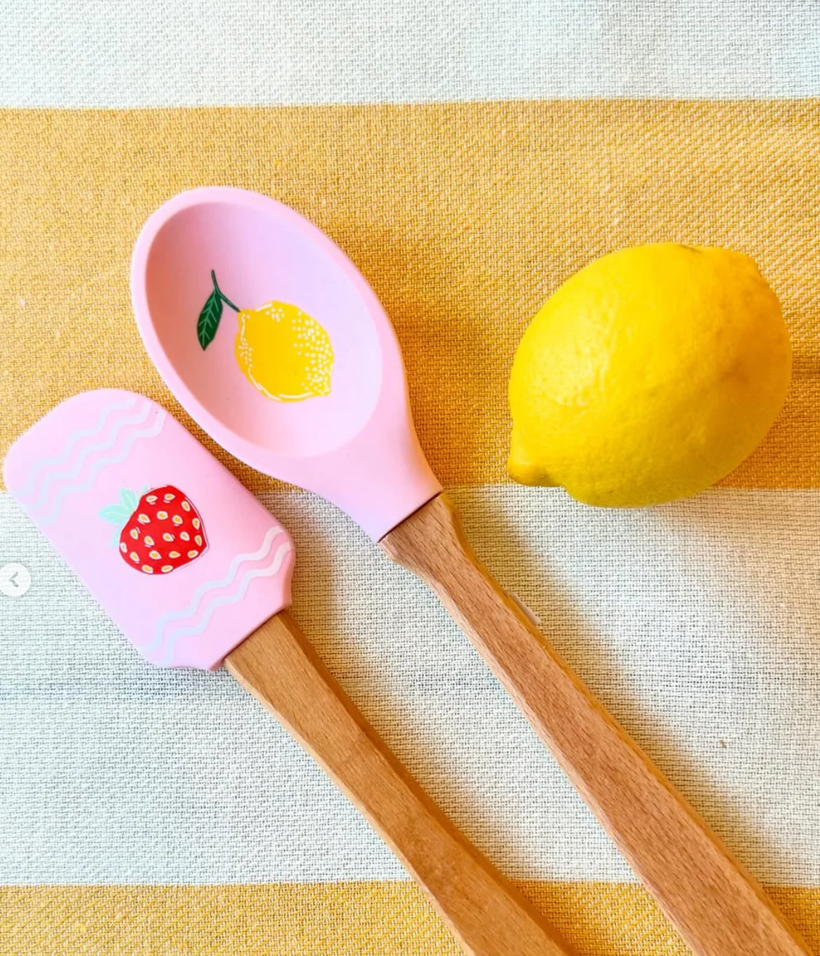 Talking Table Food Icons Silicone Stirring Spoon, Lemon - Image 2