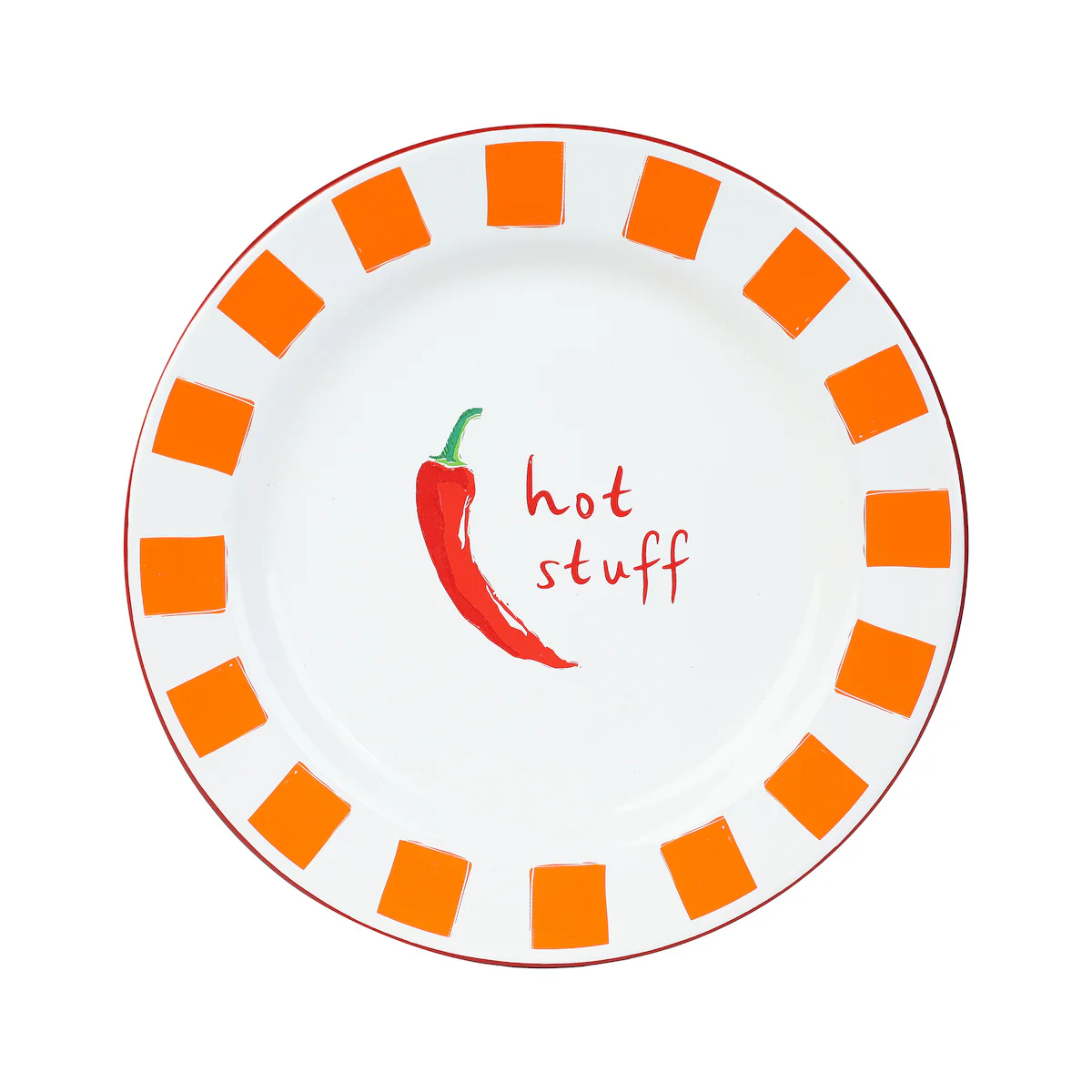 Talking Tables Bon Appetit Chilli Enamel Side Plate, (20CM)