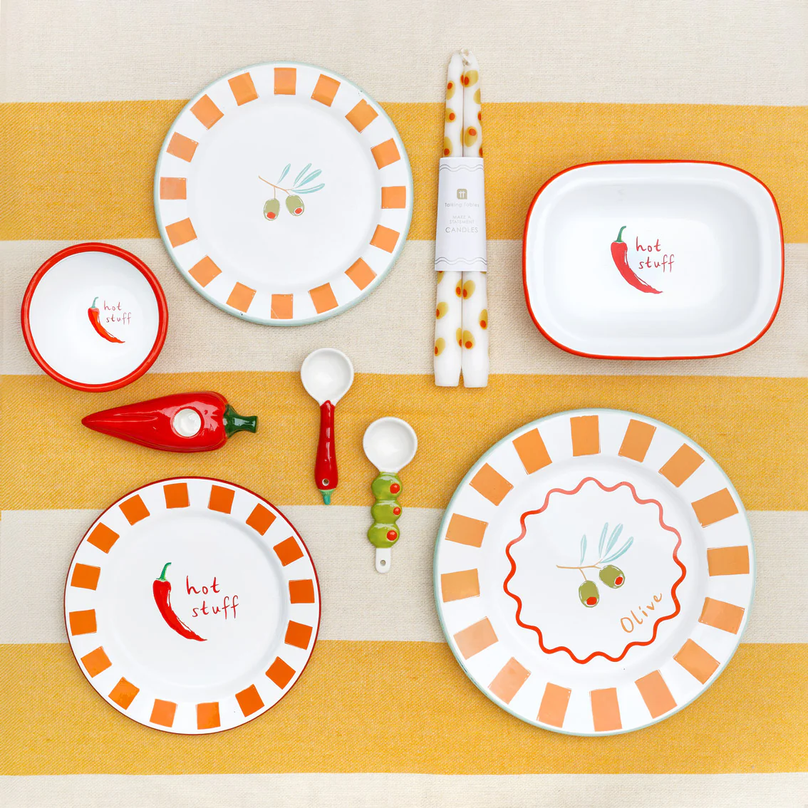 Talking Tables Bon Appetit Chilli Enamel Side Plate, (20CM) - Image 4