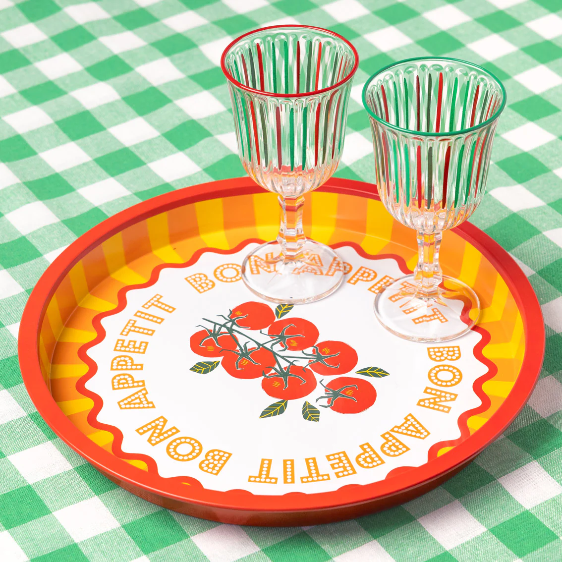 Talking Tables Bon Appetit Gingham Cotton Tablecloth, Green - Image 6