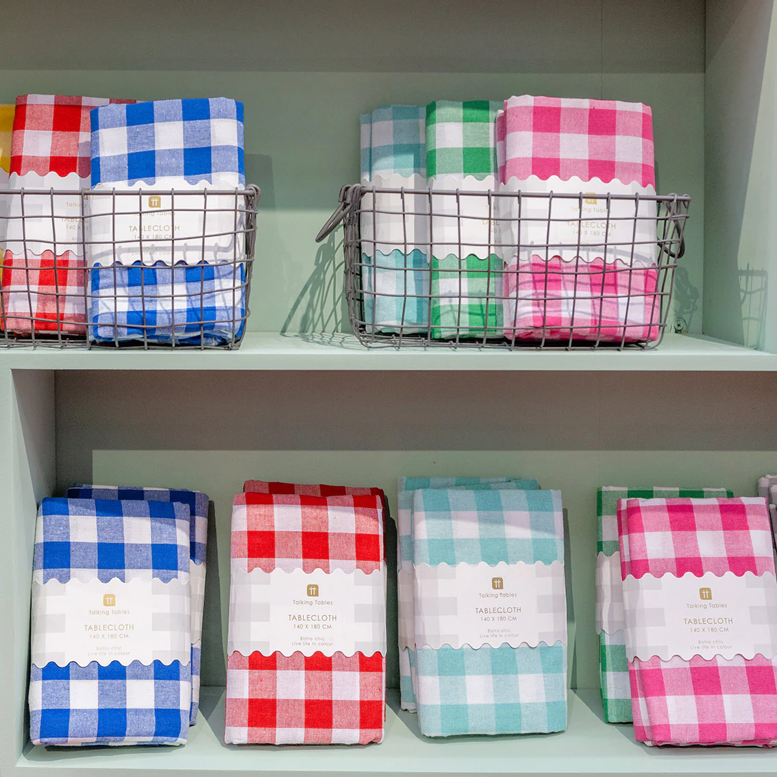 Talking Tables Bon Appetit Gingham Cotton Tablecloth, Green - Image 7