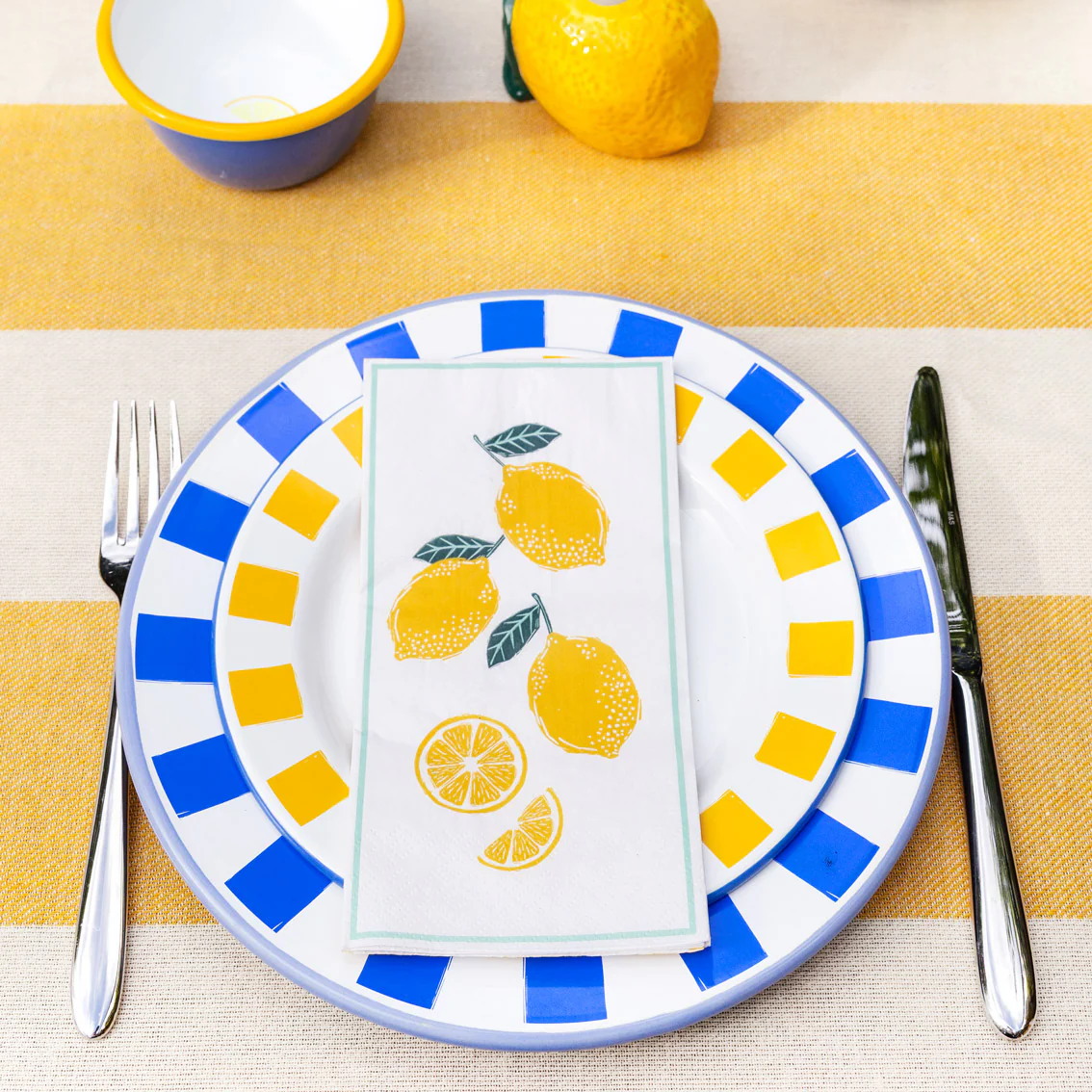 Talking Tables Bon Appetit Lemon Enamel Side Plate, (20CM) - Image 4