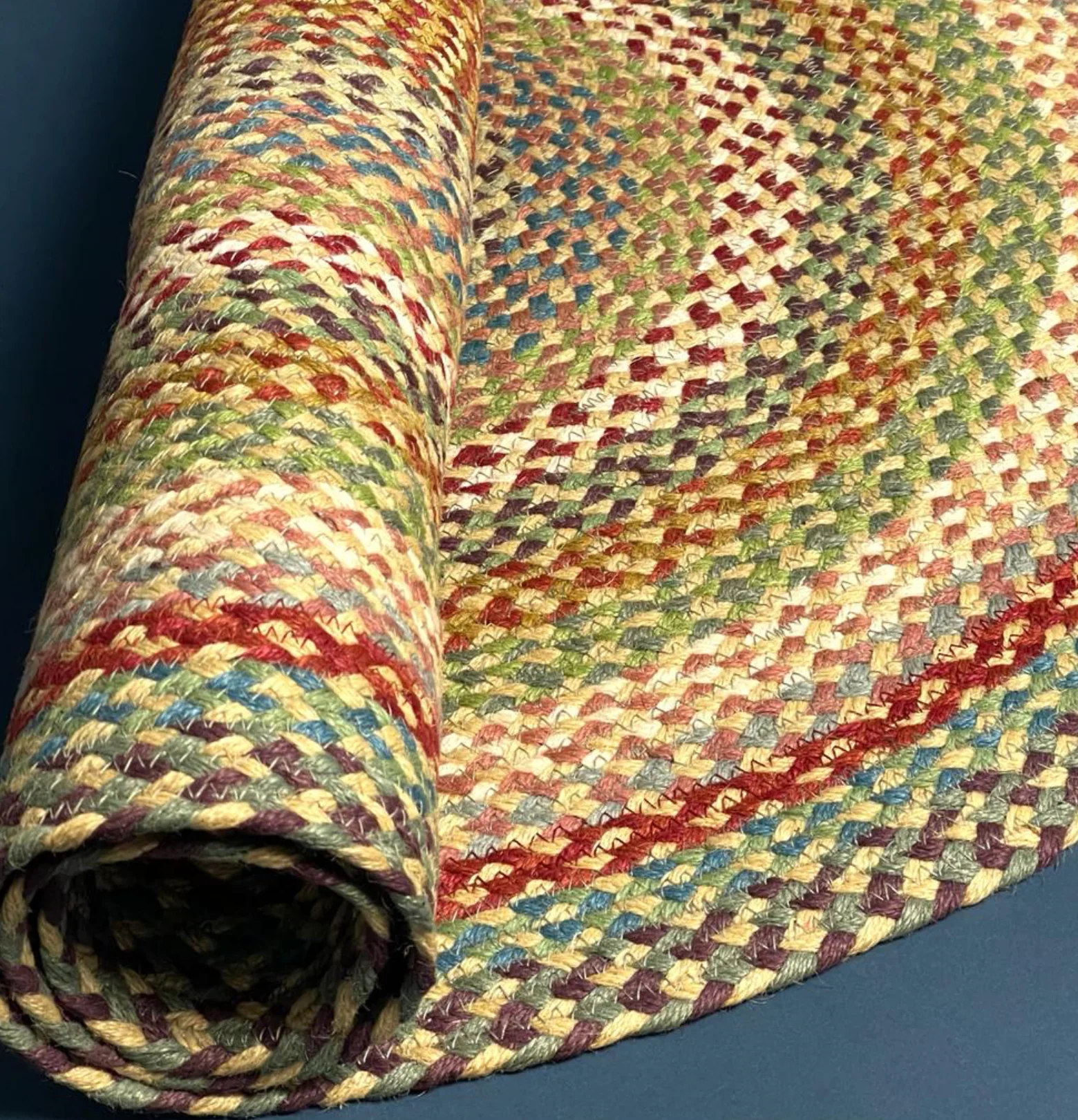 The Braided Rug Company Oval Jute Rug, Carnival - Image 3