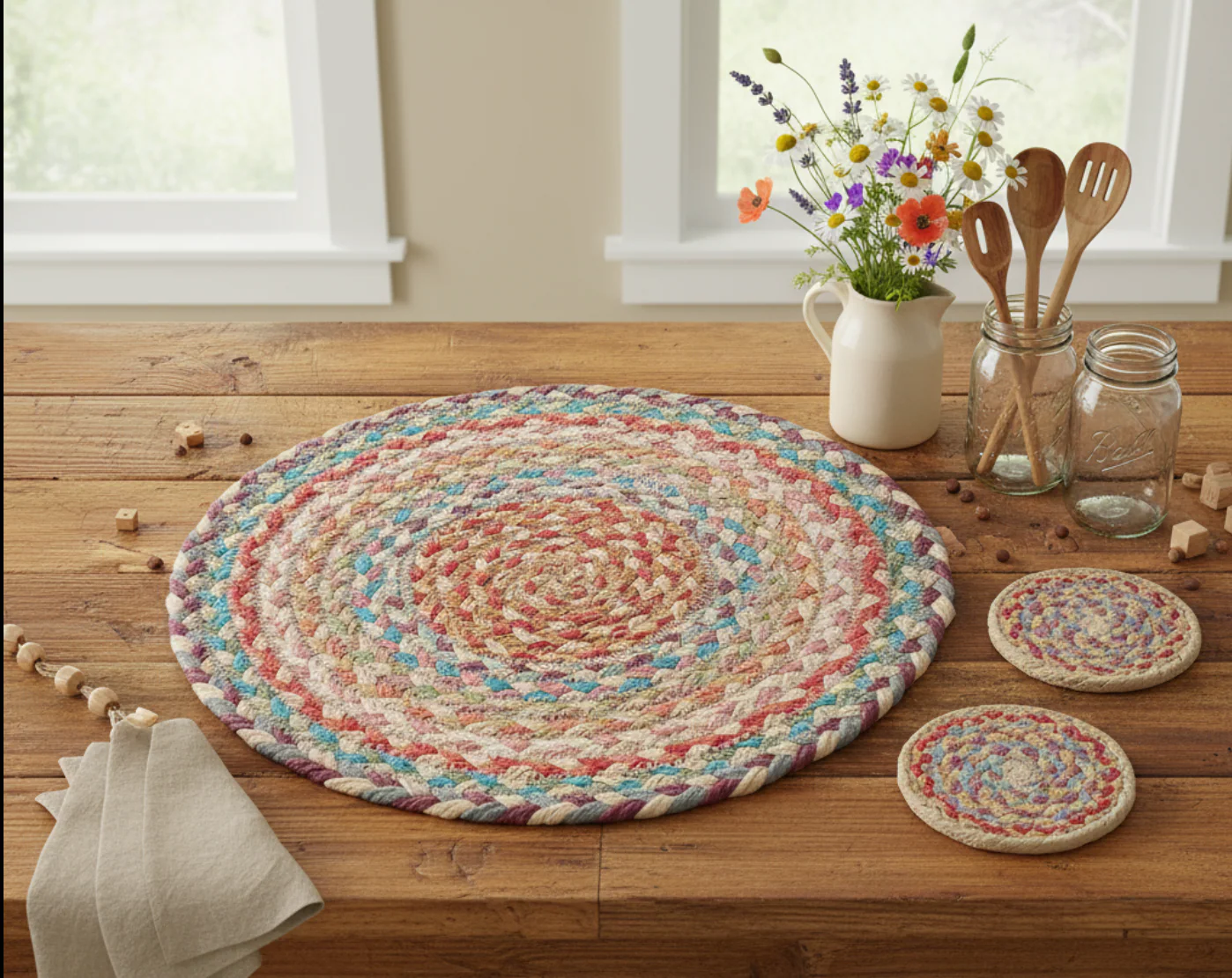 The Braided Rug Company Jute Coasters, Pampas (Set Of 6) - Image 3