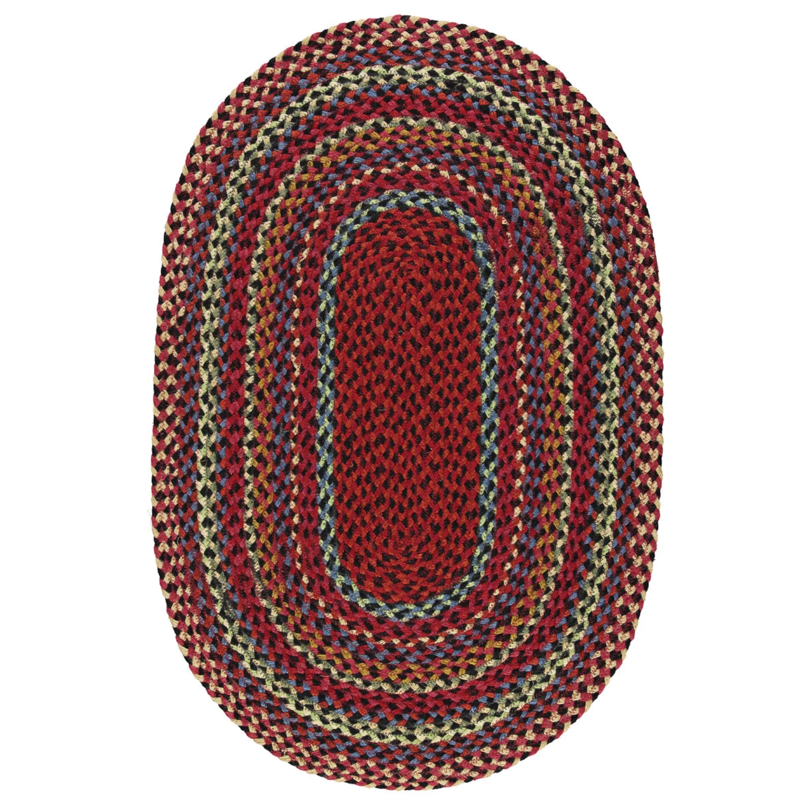 The Braided Rug Company Oval Jute Rug, Cardinal