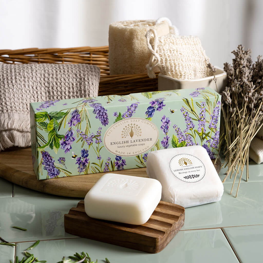 The English Soap Company Heritage Collection, English Lavender (Triple Soap Gift Box) - Image 3