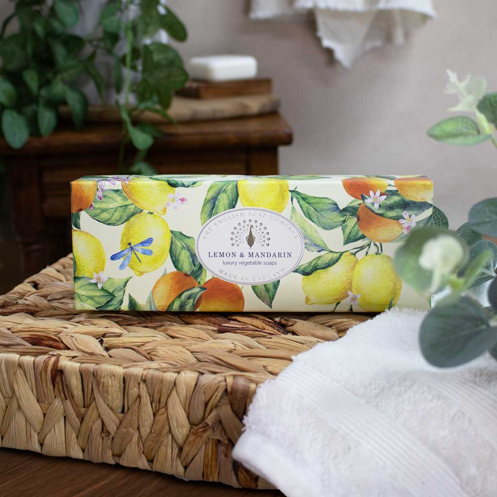 The English Soap Company Heritage Collection, Lemon & Mandarin ( Triple Soap Gift Box ) - Image 3