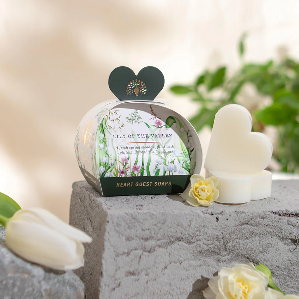 The English Soap Company Heritage Collection , Lily Of The Valley Mini Heart Soaps - Image 2