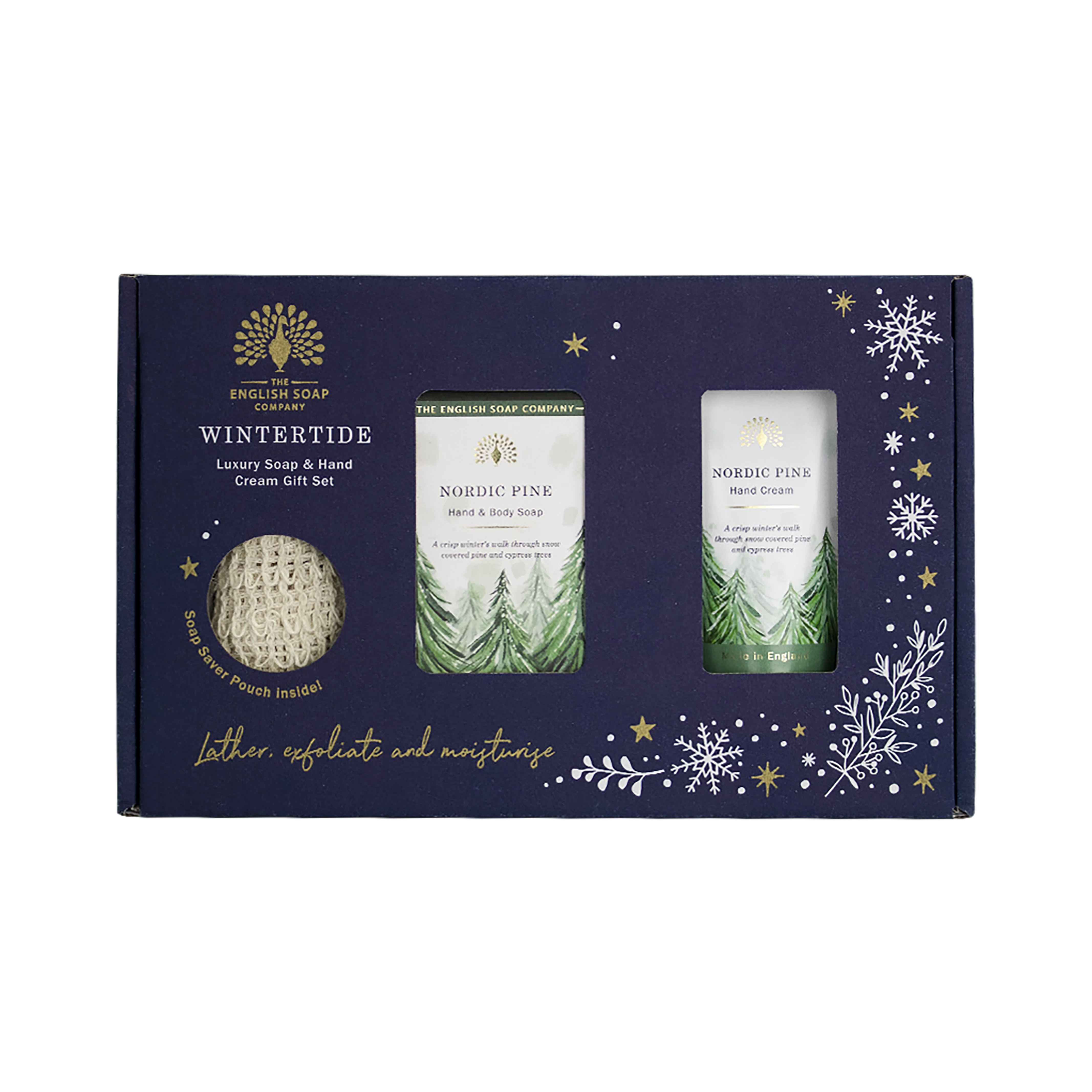 The English Soap Company Wintertide, Nordic Pine Luxury Soap & Hand Cream Gift Set