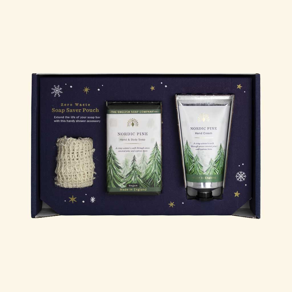 The English Soap Company Wintertide, Nordic Pine Luxury Soap & Hand Cream Gift Set - Image 2