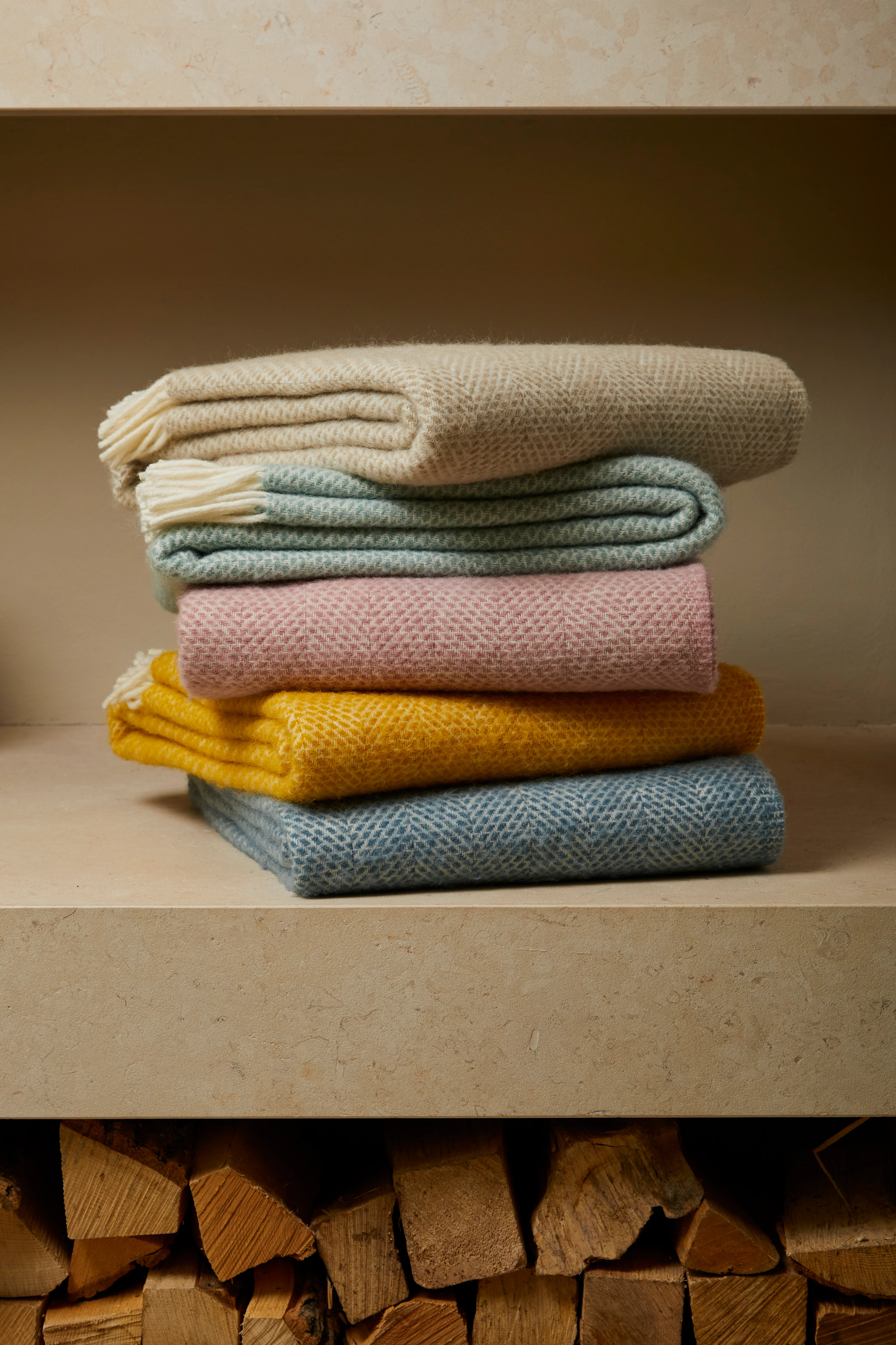 Tweedmill Beehive Pure New Wool Throw, Yellow - Image 4