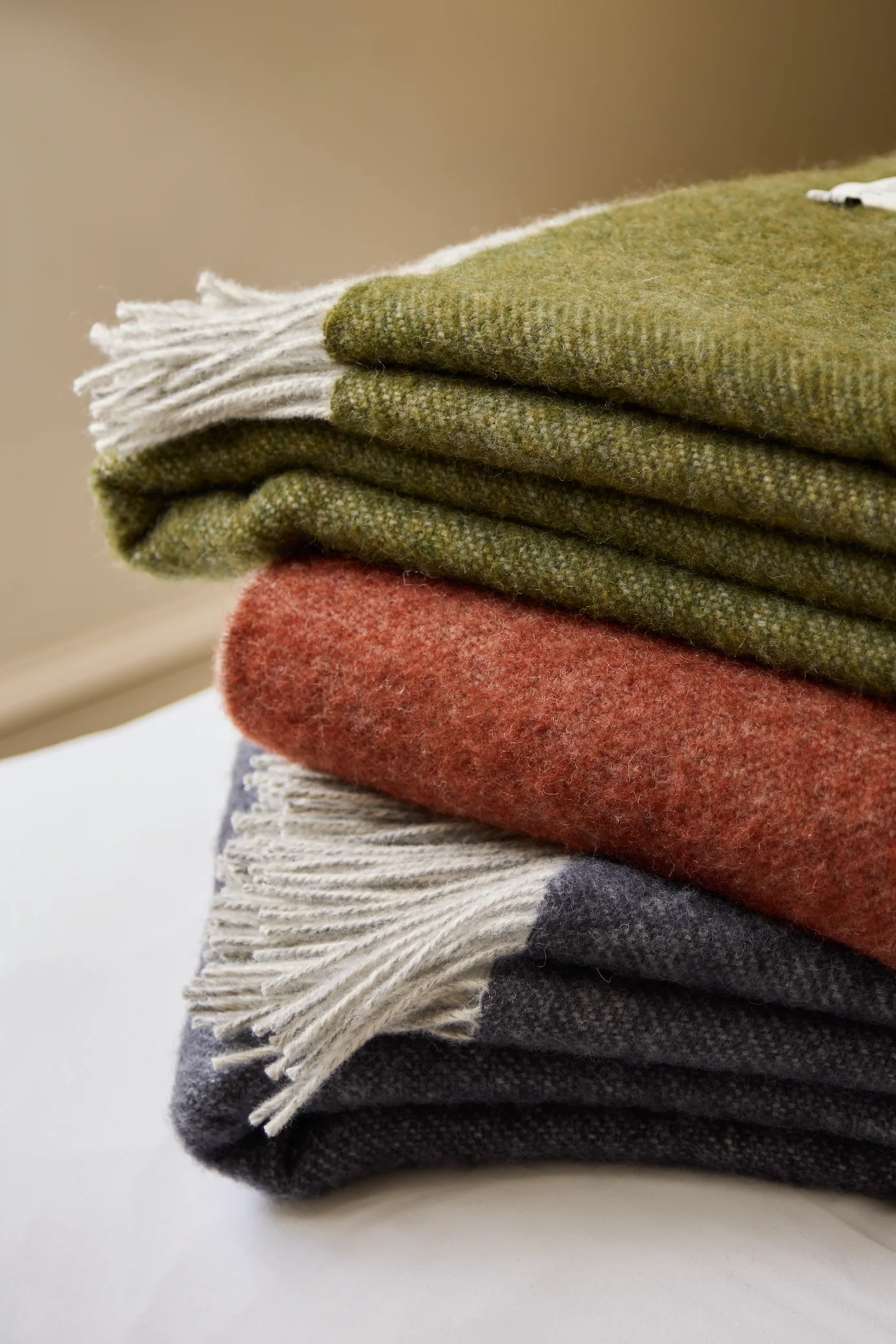 Tweedmill Dartmoor Pure New Wool Reversible Throw, Olive - Image 5