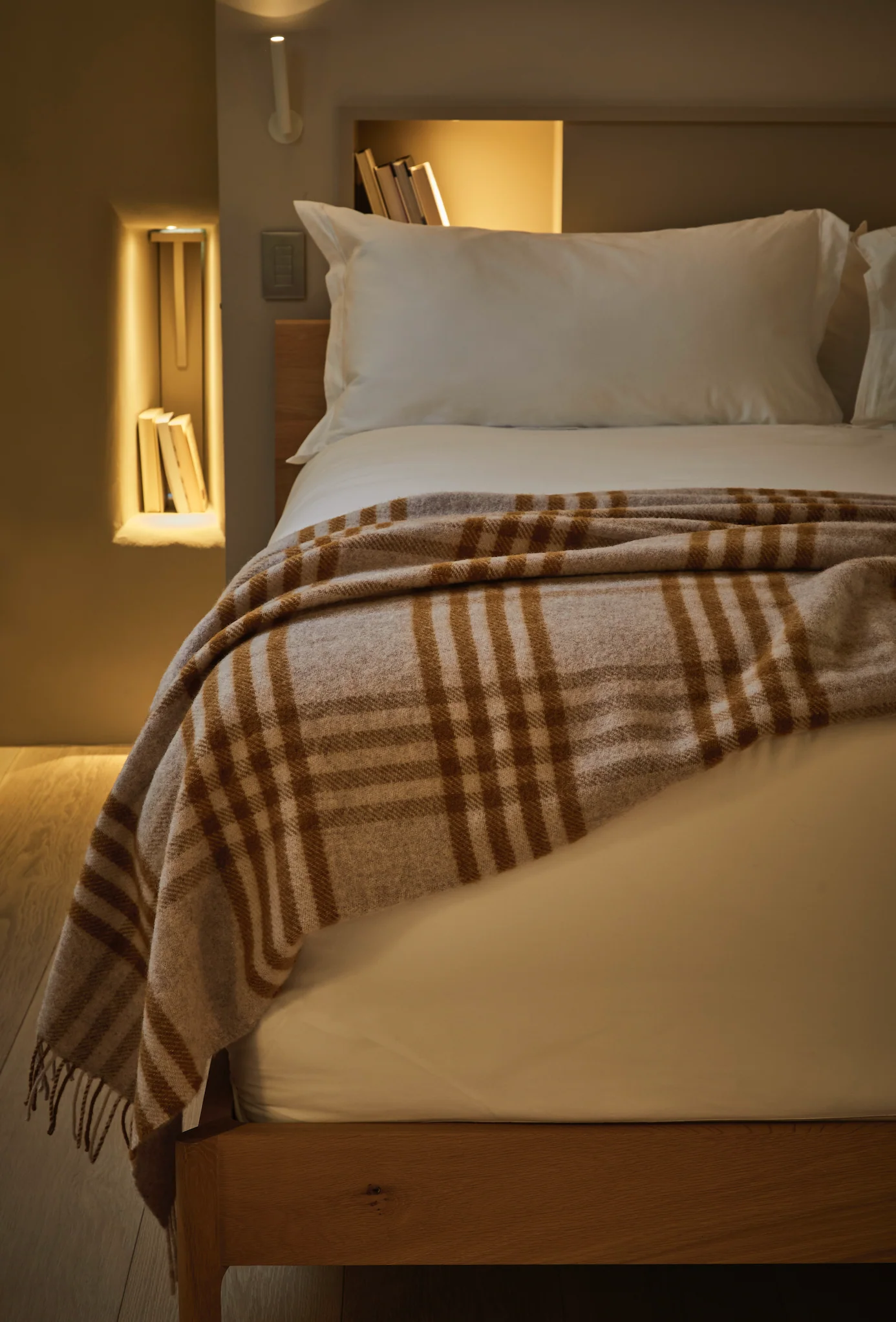 Tweedmill Hex Check Pure New Wool Throw, English Mustard - Image 6