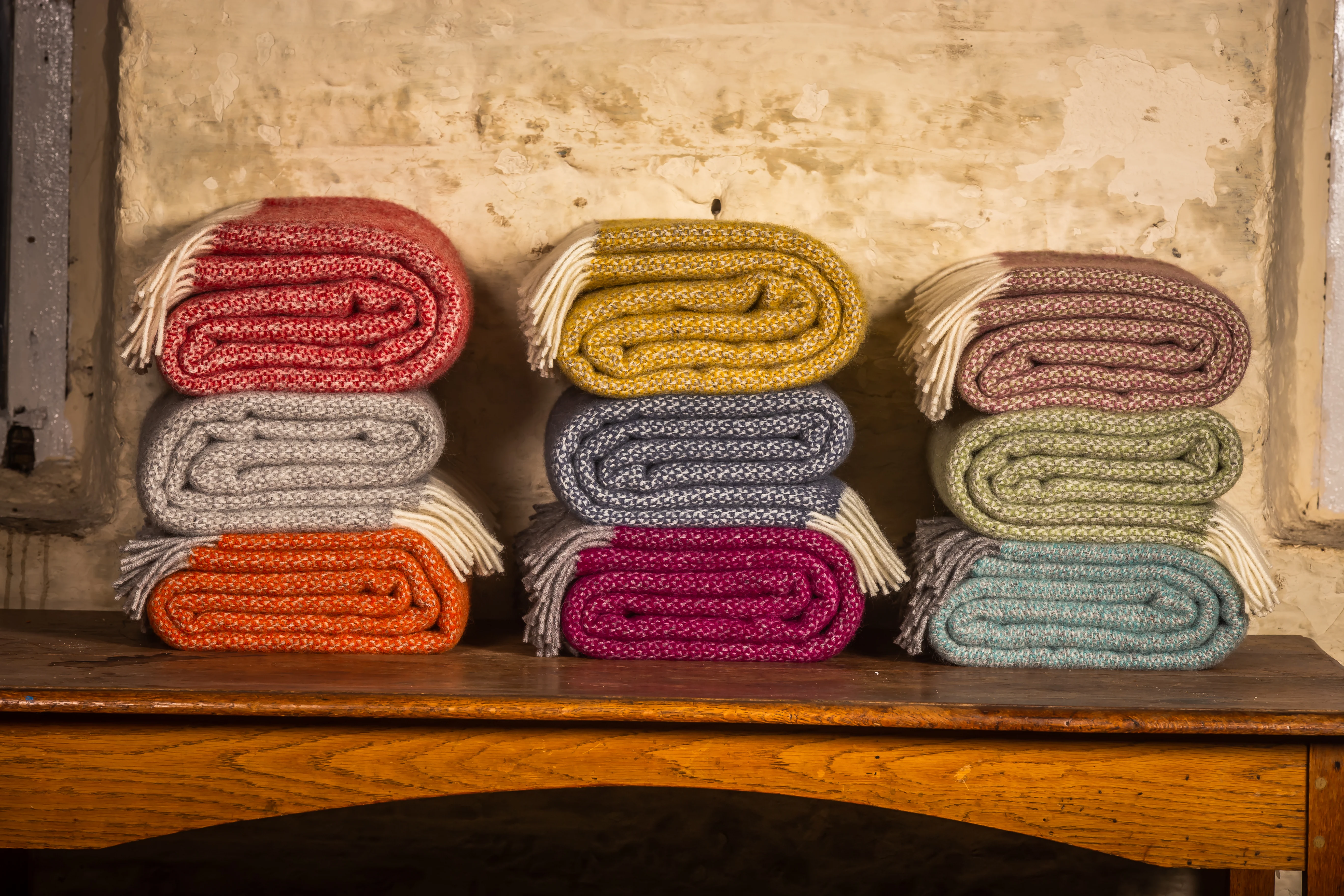 Tweedmill Illusion Pure New Wool Throw, Pumpkin - Image 5