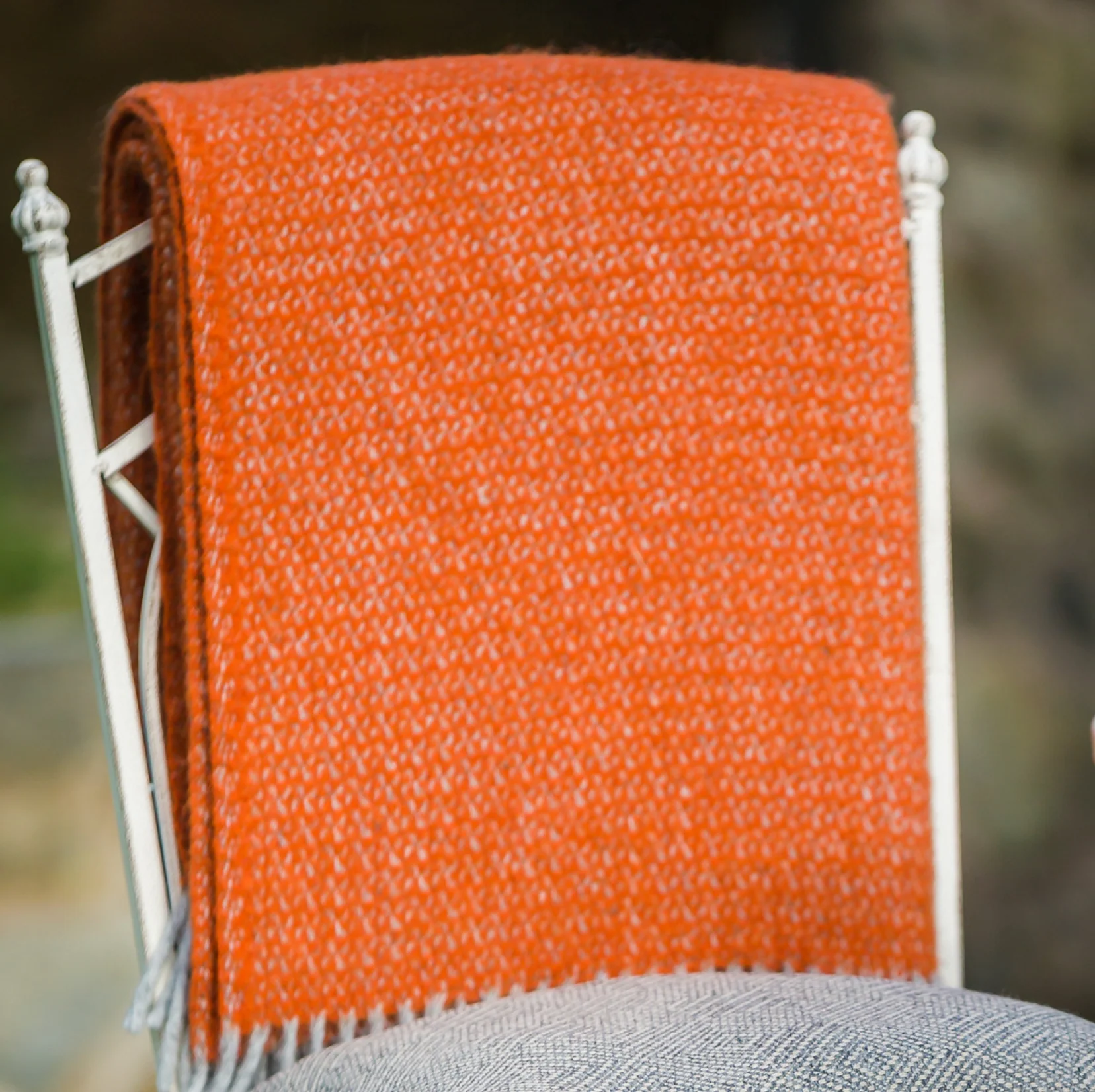 Tweedmill Illusion Pure New Wool Throw, Pumpkin - Image 6