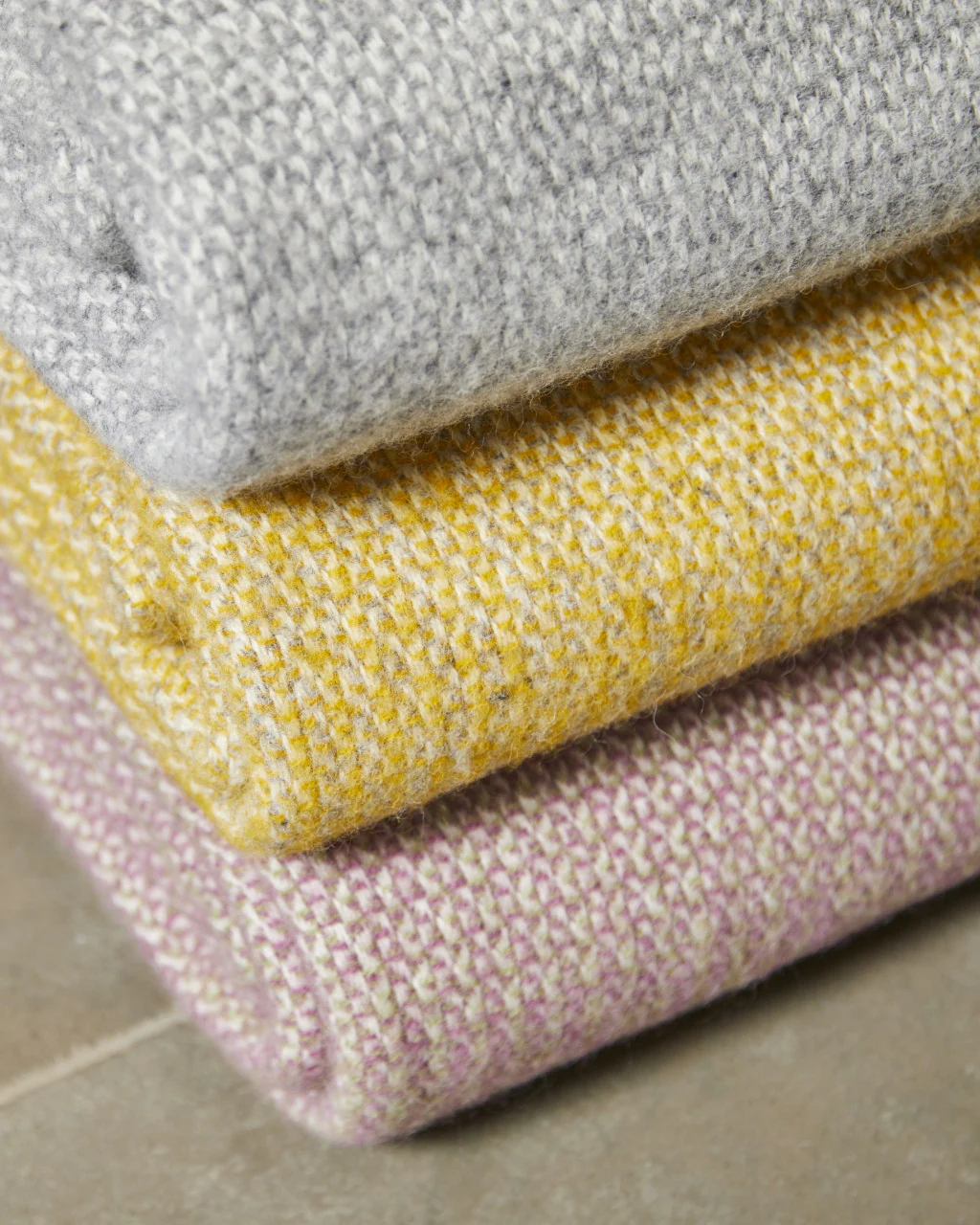 Tweedmill Illusion Pure New Wool Throw, Yellow & Grey - Image 2