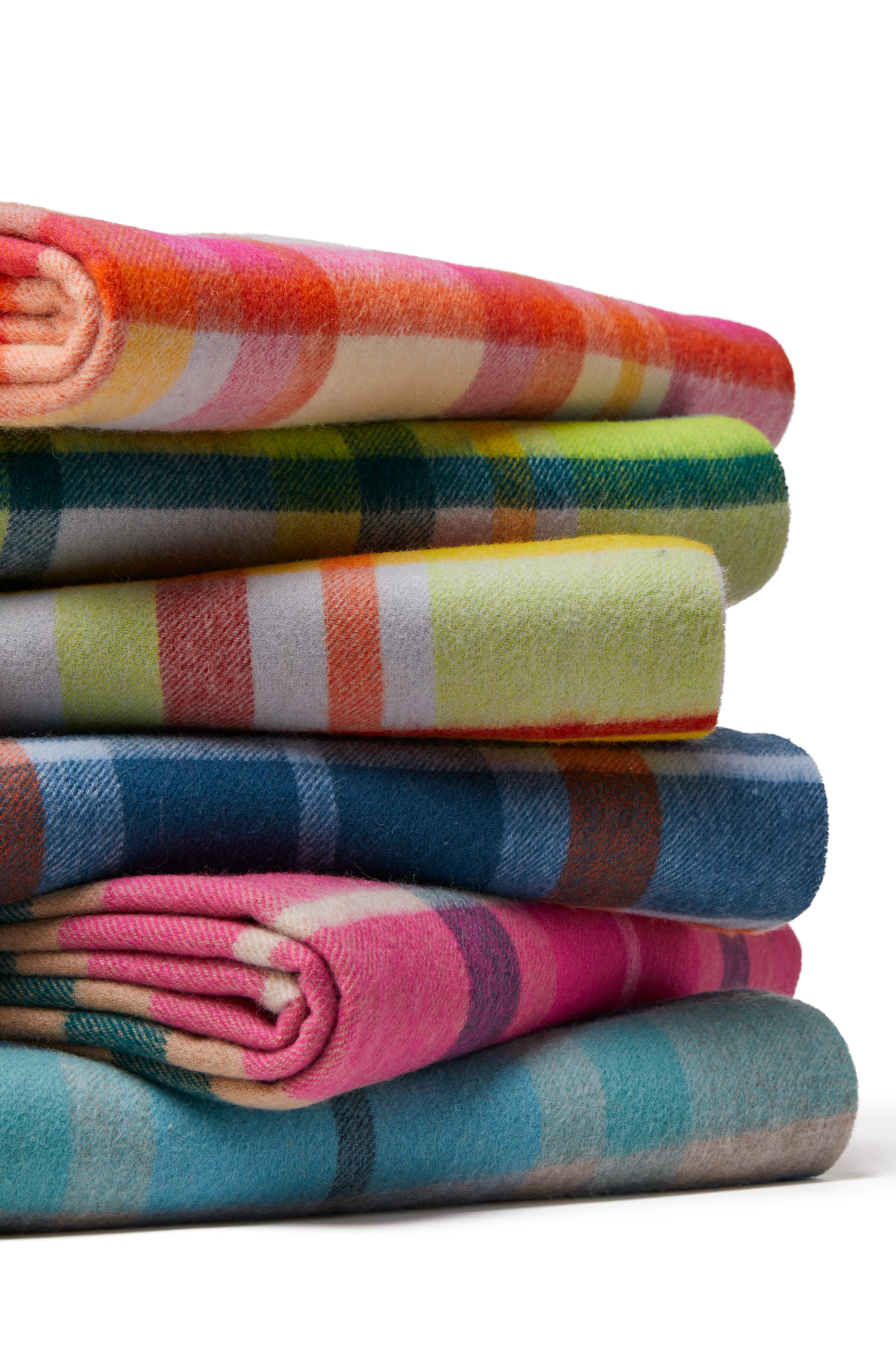 Tweedmill Lambswool Throw, Bright Check, Ella - Image 4