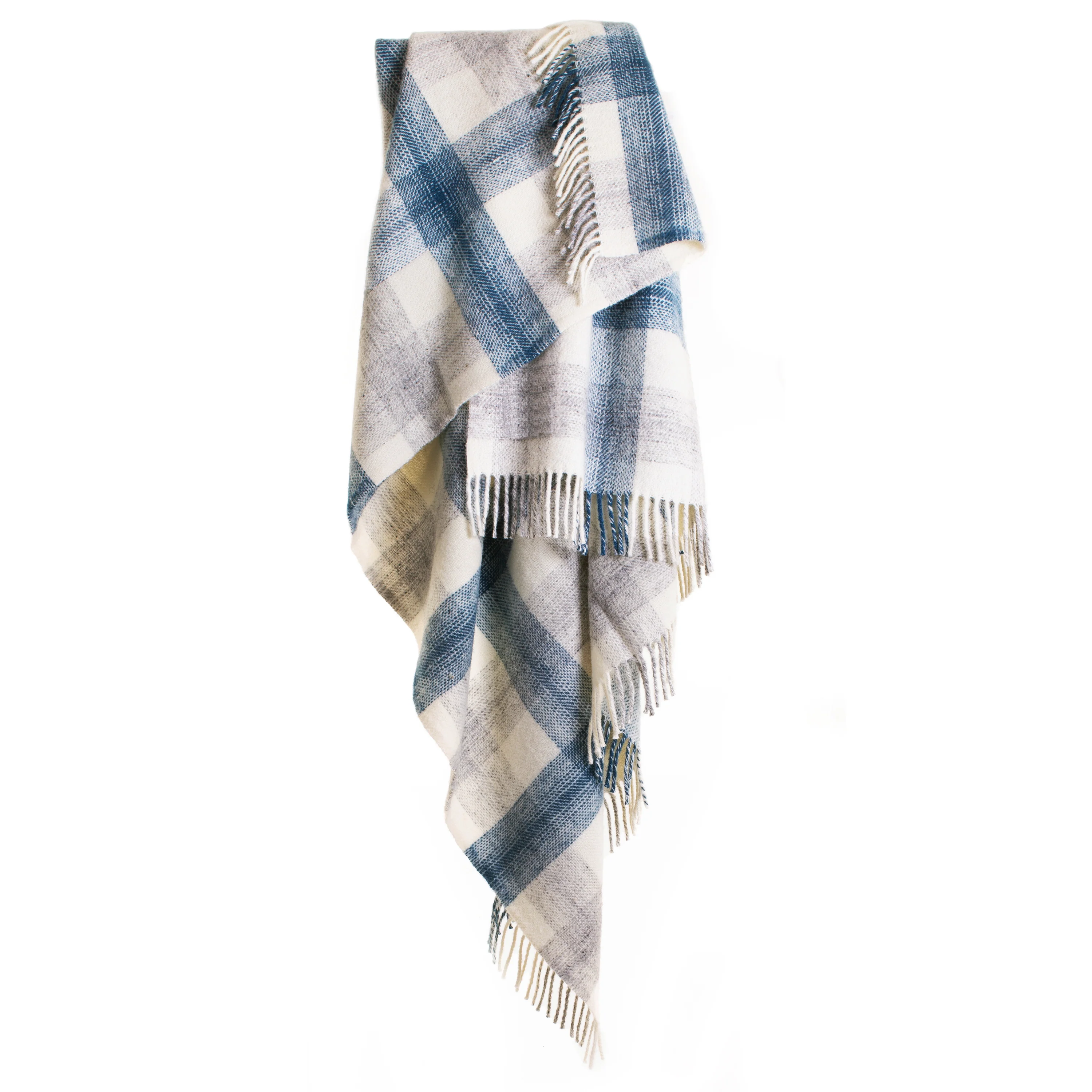 Tweedmill Meadow Check Pure New Wool Throw, Ink - Image 2