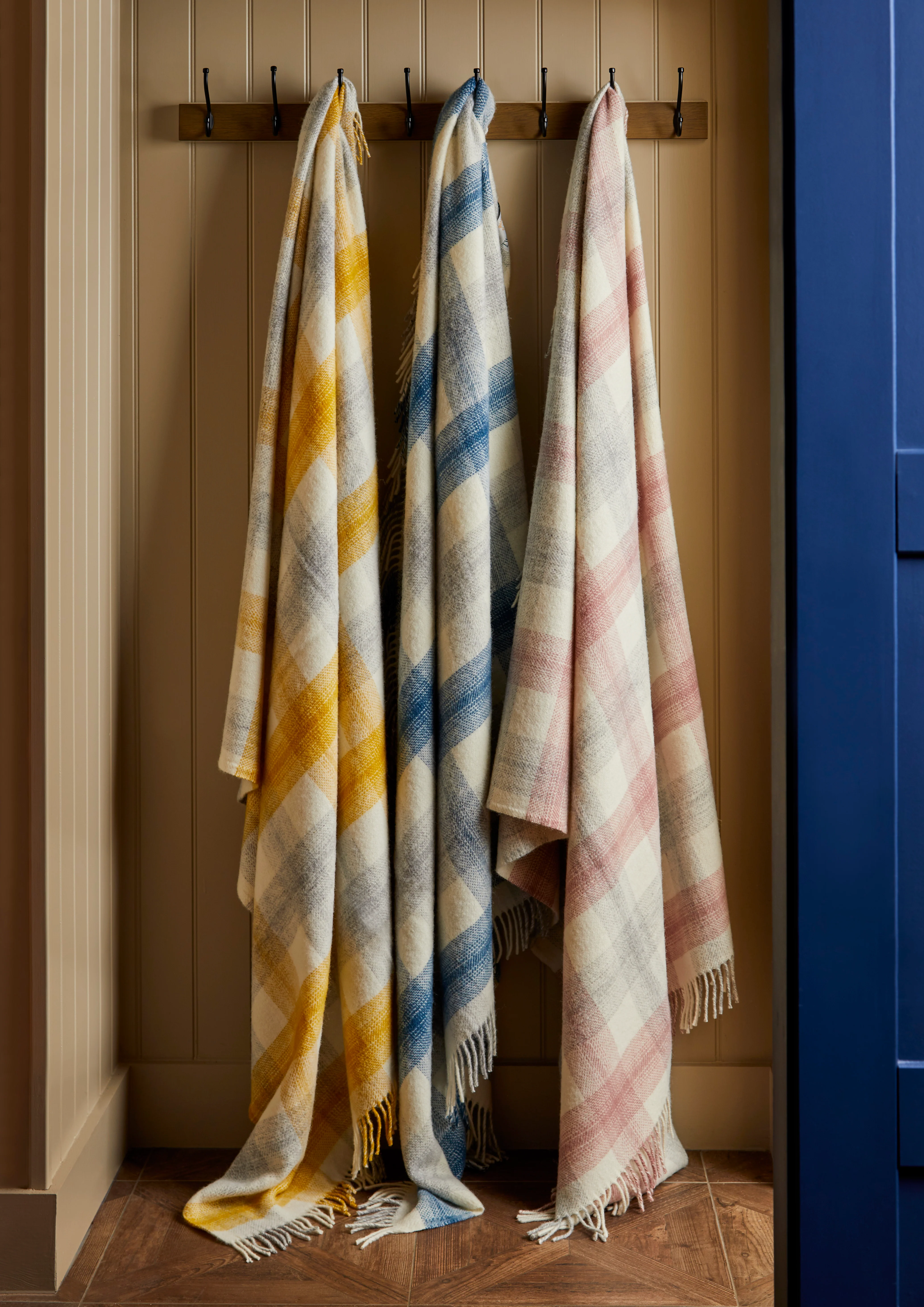 Tweedmill Meadow Check Pure New Wool Throw, Ink - Image 4