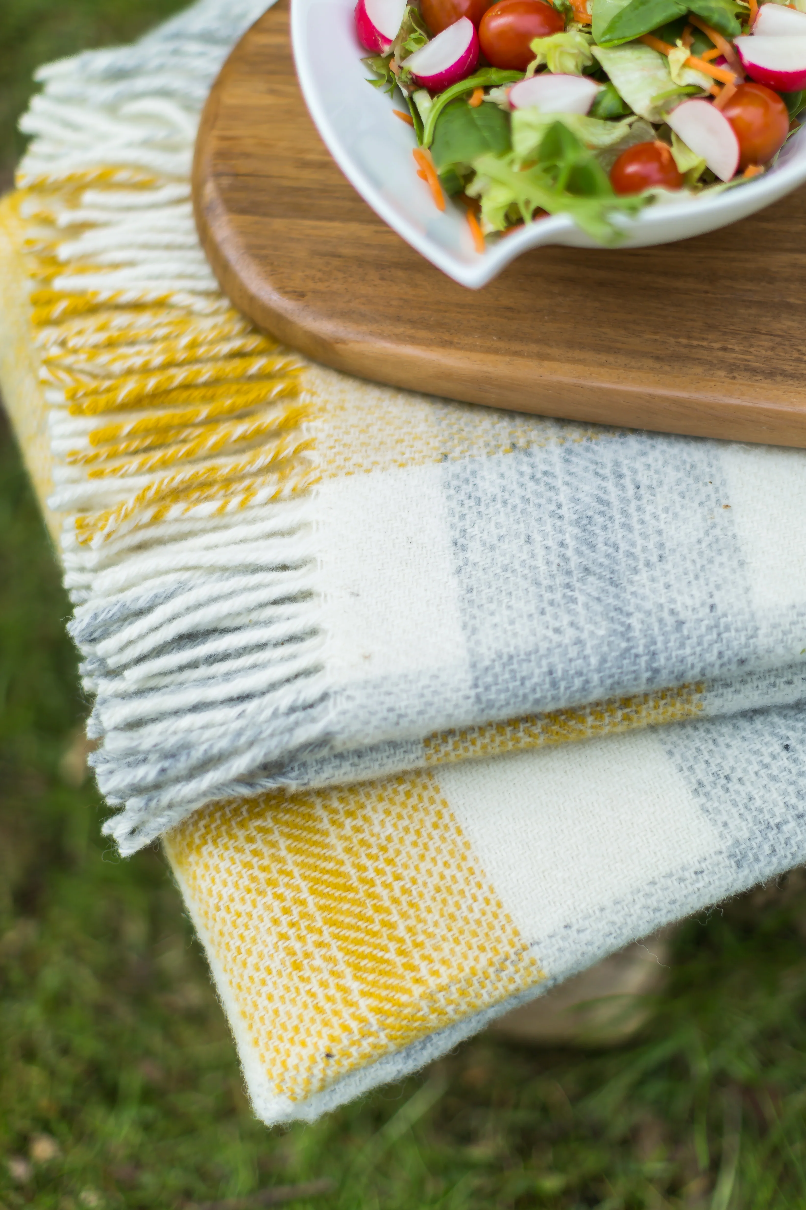 Tweedmill Meadow Check Pure New Wool Throw, Yellow - Image 7