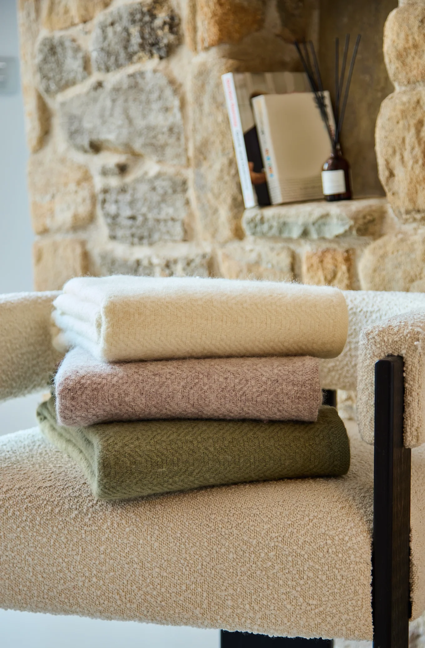 Tweedmill Moorland Pure New Wool Throw, Sage Green - Image 5