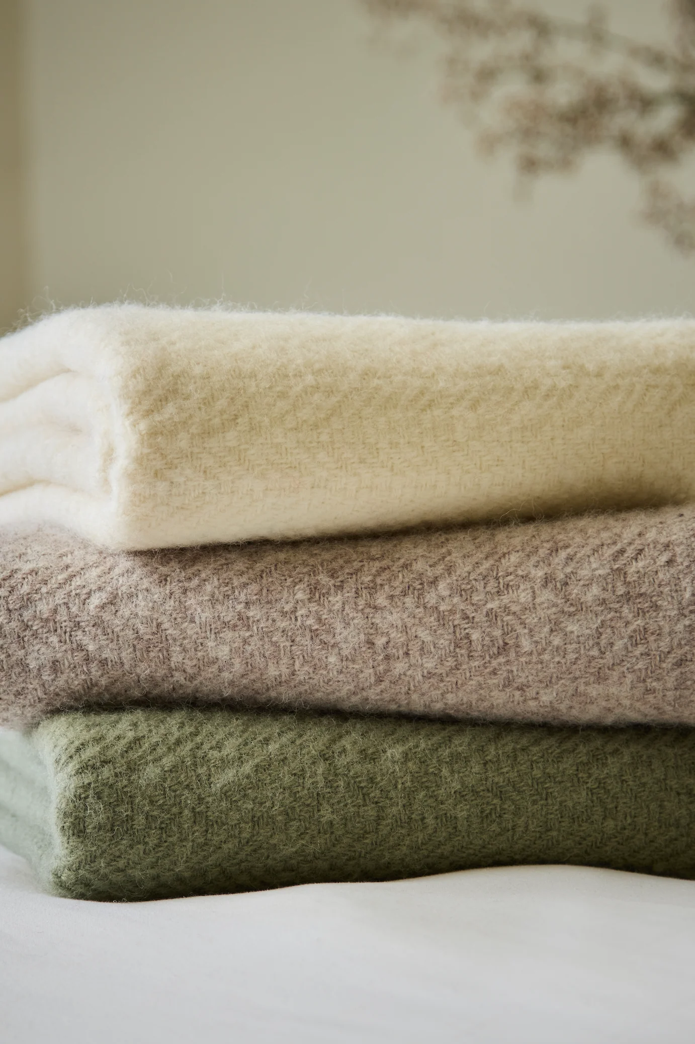 Tweedmill Moorland Pure New Wool Throw, Sage Green - Image 6