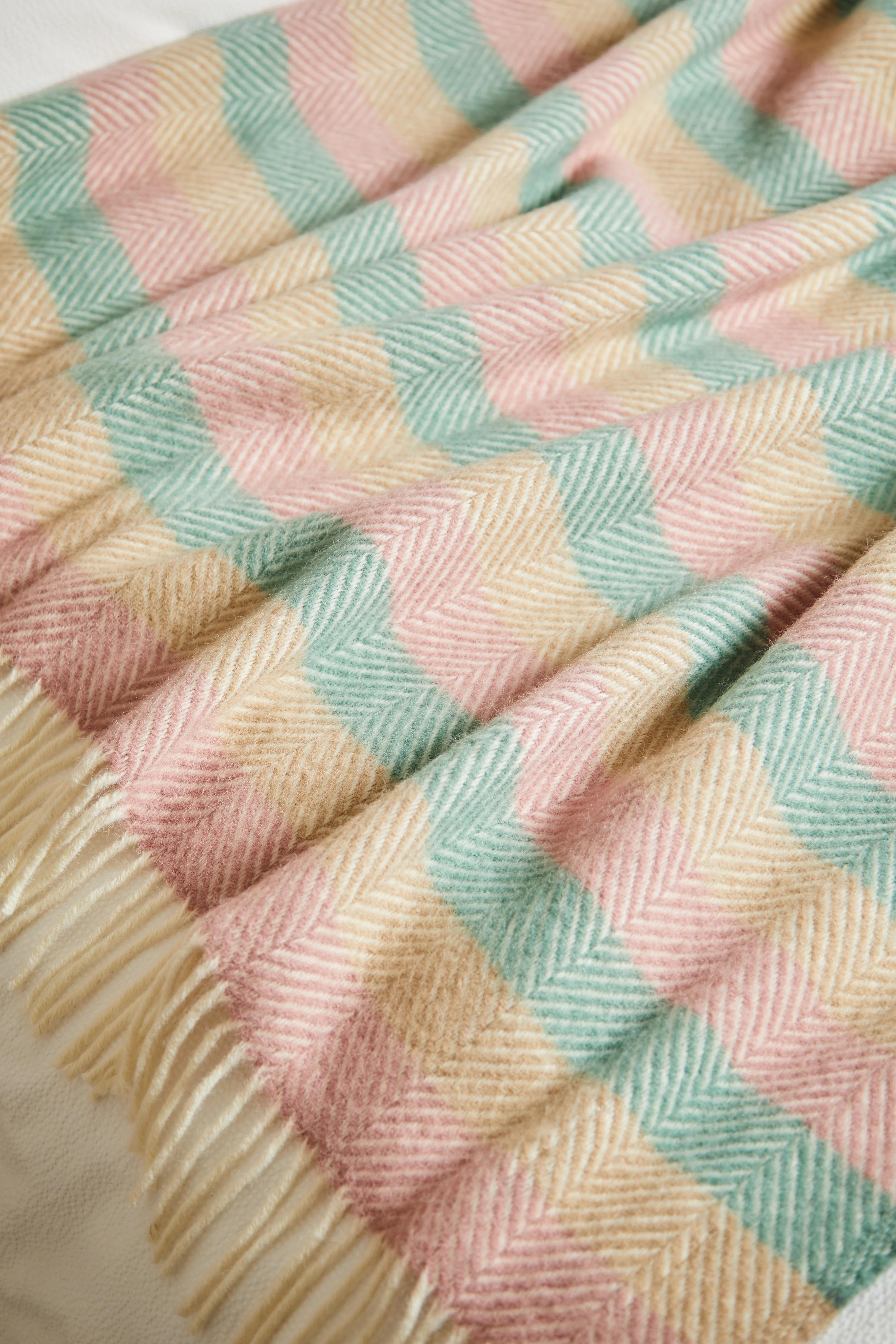 Tweedmill Pure New Wool Throw, Stripe Summer Breeze - Image 6